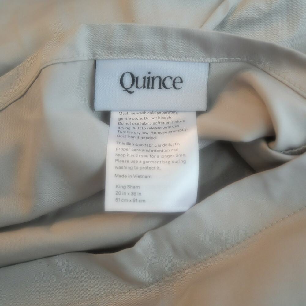 NEW Quince Bamboo Sham King Set of 2 Shams 100% Organic Bamboo Light Gray - Picture 5 of 7